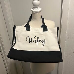 Lamyba Large Personalized Bridal “Wifey” Canvas bag